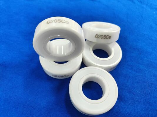 6205 Full Zirconia Ceramic Ball Bearing with P6/P5 Grade Precision PTFE Cage and Seals HIP Sintering ZrO2